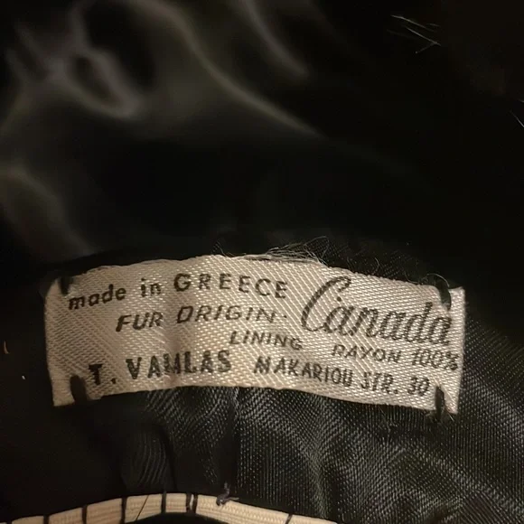 vintage fur beautiful made in Greece hat